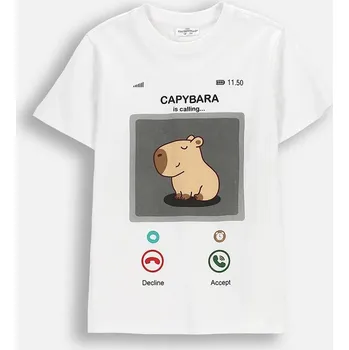 Dětská móda Dětské bavlněné tričko Coccodrillo WC6143217VBA bílá 00X, vel. 128