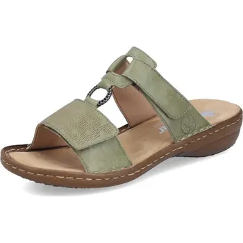 Dámské pantofle Dámské nazouváky RIEKER 60885-54 zelená S6 38