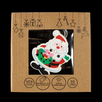 Vánoční dekorace marka niezdefiniowana DŘEVO LED SVĚTELNÝ ŘETĚZ - MIKULÁŠ 10L NA BATERIE *4086