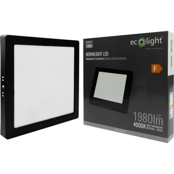 LED panel LED přisazený stropní panel – čtverec, 18 W, 1980 lm, černý