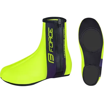Cyklistické návleky Návleky na tretry FORCE Neoprene Basic fluo žluté S