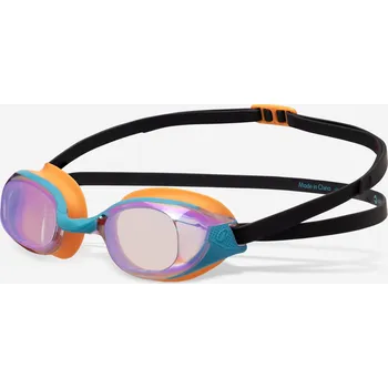 Plavecké brýle DECATHLON Plavecké brýle BFit se zrcadlovými skly MODRÁ|ORANŽOVÁ