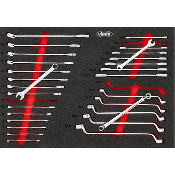 VIGOR V6726N | Sada 29 klíčů 6 x 7 – 20 x 22 mm, 6 – 22 mm, s 2K měkkou pěnovou vložkou