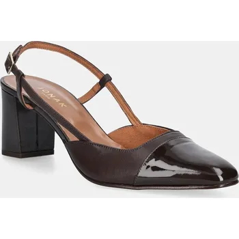 Dámské lodičky Kožené lodičky Jonak DHAPOP VERNIS/CUIR 3300259 hnědá 89X, EUR 38