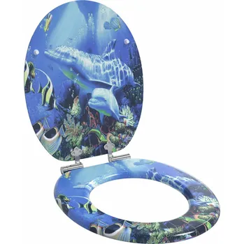 WC sedátko Toaletní sedátko s tlumeným zavíráním Modrá 44 x 38 cm