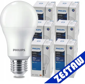 Žárovka SADA 6 KS LED žárovek PHILIPS E27 4,9W 470lm - teplá bílá