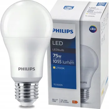 Žárovka LED žárovka E27 PHILIPS 10W 1055lm 2700K A60 - teplá bílá