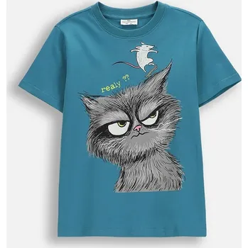 Chlapecké tričko Dětské bavlněné tričko Coccodrillo WC6143215VBA tyrkysová 67X, vel. 104