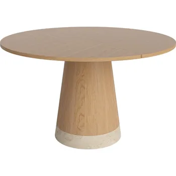 Jídelní stůl Bolia Dubový jídelní stůl Piro 125 cm s travertinovou podnoží