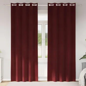Závěs Zatemňovací závěsy 2 pcs Víno Červené 140 x 225 cm samet