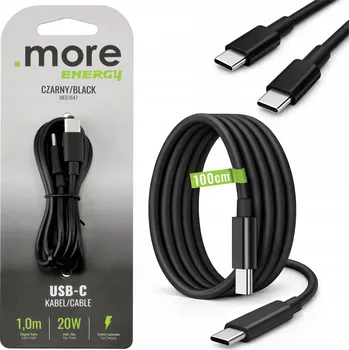 Nabíjecí kabel pro telefon USB-C 20W 1m 100cm Rychlé nabíjení Černý