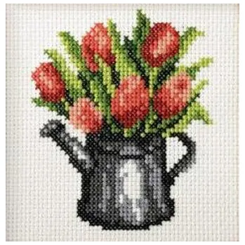 Set školních potřeb Haft krzyżykowy - Tulipany w konewce