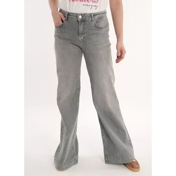 Dámské kalhoty PARAMI SCOTTY dámské džíny světle šedé široké prodloužené