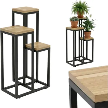 Stojan na květiny Edaxo Vysoký stojan na 3 květiny BIOS, 34 x 34 x 67 cm