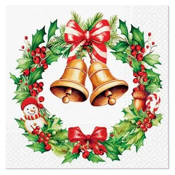 Papírový ubrousek Ubrousky PAW Dekor L (20ks) Jingle Bells Bliss