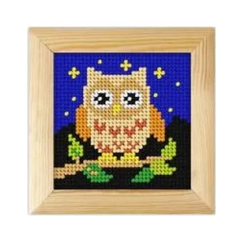 Set školních potřeb Haft z ramką. Moje pierwsze wyszywanie - Sówka