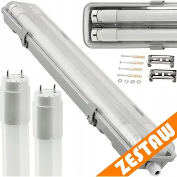Zářivkové svítidlo Hermetické svítidlo 120cm lampa + 2x LED trubice Voděodolné 6000K studená teplota