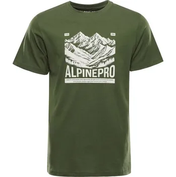 Pánské tričko Pánské triko ALPINE PRO NESAD XL Zelená, Bílá