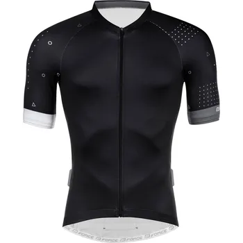 cyklistický dres Dres FORCE GAME krátký rukáv černý L