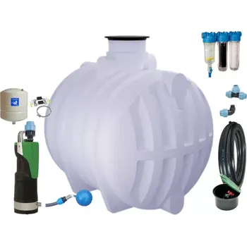 nádrž Nádrž na dešťovou vodu Neptun 9500 - sestava se systémem pro dům a zahradu - bez dopouštění