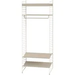 Policová sestava STRING Hallway L, botník s věšákem, béžová – String