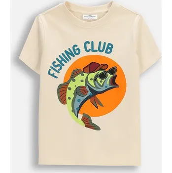 Dětské bavlněné tričko Coccodrillo WC6143204FBK béžová 12X, vel. 122