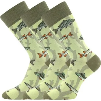 Ponožky slabé fishing LOVIX 02 s rybářskými motivy RYB (3 páry) 43-46