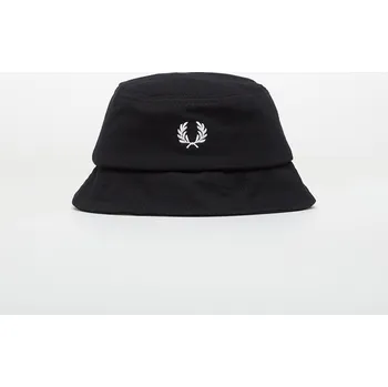 Klobouk Klobouk FRED PERRY Pique Bucket Hat Black/ Snowwhite M