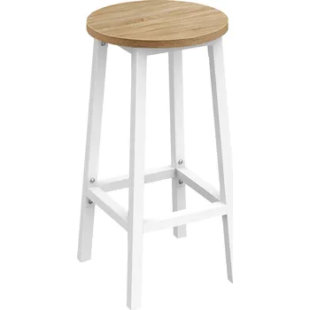 Barová židle Barová židle - dub sonoma a bílé nohy