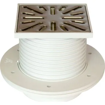 Vpusť podlahová spodní D 50 mm, límec, nerez mřížka SUN, bílá, ENPRO