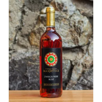 Víno Zweigeltrebe rose-dezertní 2022, moravské zemské víno, Vinné sklepy Maršovice, sladké
