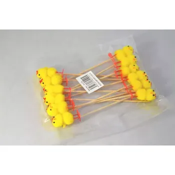 Velikonoční dekorace Dekorace - Zápich kuře pompon 4,5cm