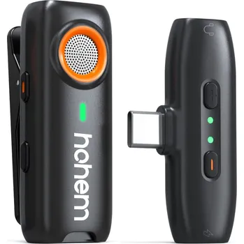 Mikrofon HOHEM Bluetooth mikrofon s konektorem 1TX + 1RX (Type C) + Hohem Carry Bags, stahovací vak se šňůrkami na záda, černý jako DÁREK!, doprava ZDARMA!