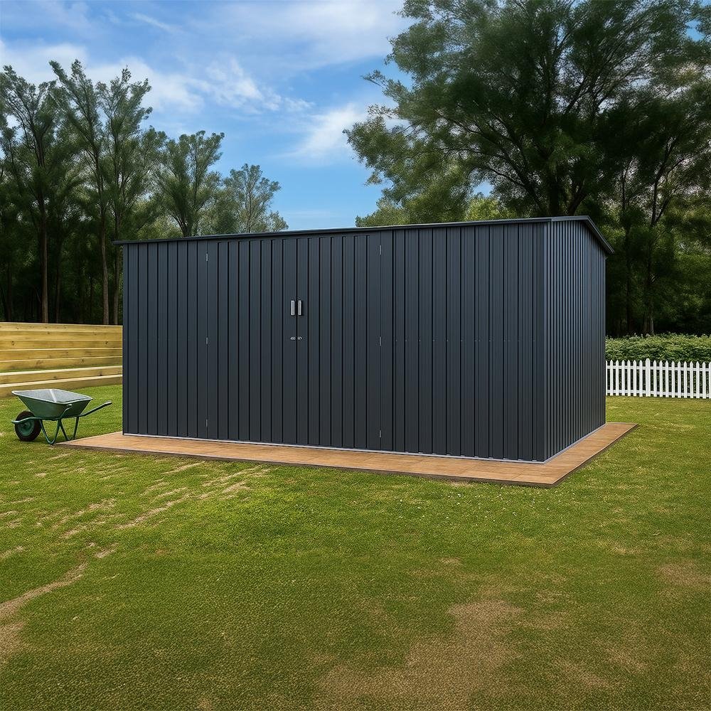 Zahradní domek na nářadí, křídlové dveře Avenberg HUNTER G1 4.1 x 2.6 m ANTRACIT