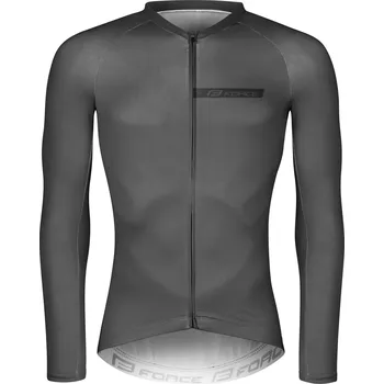cyklistický dres Dres FORCE CHARM dlouhý rukáv šedý XXL