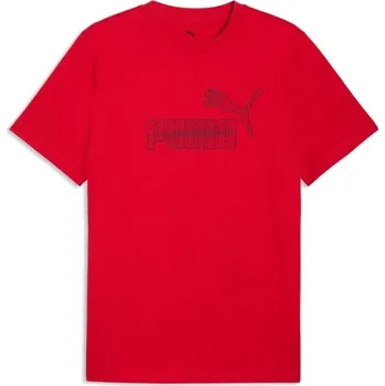 Pánské tričko Pánské triko Puma GRAPHIC NO.1 LOGO TEE XXL Červená, Tmavě šedá