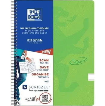 Dětské zboží Oxford - Blok spirálový Oxford Nordic Touch A4+/70 listů linkovaný, zelený