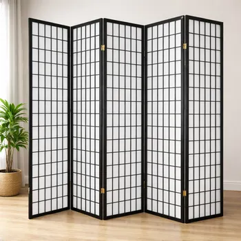 Paraván Paravan 5 dílný SC01-5 BK Dekorhome