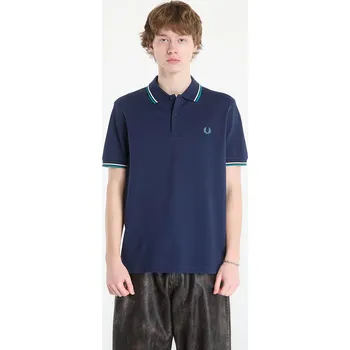 Pánské oblečení Tričko FRED PERRY Twin Tipped Fred Perry Shirt Tnsbl/ Snow White/ Dpmt S