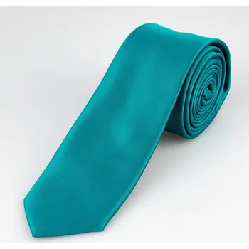 Kravata pánská AMJ úzká jednobarevná KI0046, tmavá tyrkysová
