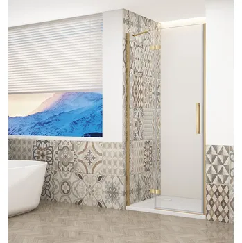 Gelco Trinity Gold Matt sprchové dveře do niky 100 x 200 cm otevírací levá zlatá sklo čiré GT1210CL-G