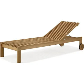 Zahradní lehátko Cane-line Teakové stohovatelné polohovací lehátko s kolečky Amaze, Cane-line, 215x77x36 cm