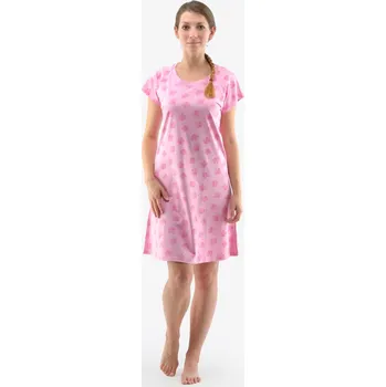 Dámská noční košile Dámská noční košilka 19132P krátký rukáv růžová vel.S - Gina
