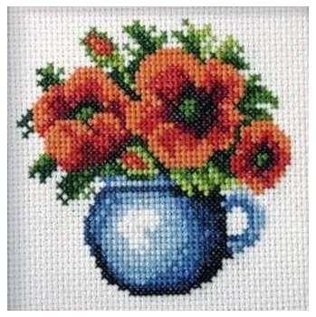 Set školních potřeb Haft krzyżykowy - Maki w garnuszku