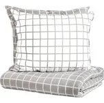 Pościel | REYES | bawełniana dwustonna szaro-biała | 160x200 + 2*70x80 cm | 730276