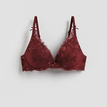 Podprsenka Reserved - Podprsenka push up s vyšíváním - mahagonová - 719HQ-93X - 719HQ-93X-85C