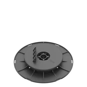 Rektifikační terč pod terasová prkna se samonivelační hlavou H 20-25 mm (Nastavitelná výška od 20 mm do 25 mm | vyrovnaní sklonu až do 5% | nosnost 5000 Kg | základna Ø 200 mm | samonivelační hlava Ø 130 mm | boční úchyt roštu | samonivelační terče)