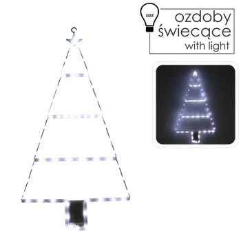 Vánoční dekorace marka niezdefiniowana VÁNOČNÍ OZDOBY - STROMEČEK LED 63 L STUDENÁ BÍLÁ *9713