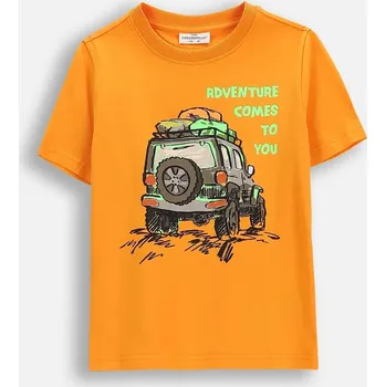 Dětská móda Dětské bavlněné tričko Coccodrillo WC6143234VBA oranžová 22X, vel. 98