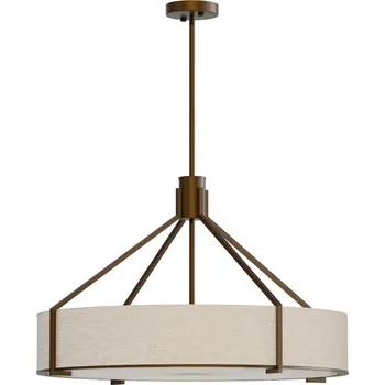 Open Design OR85679- Lustr na tyči DORETTO 6xE27/15W/230V pr. 70 cm hnědá/béžová